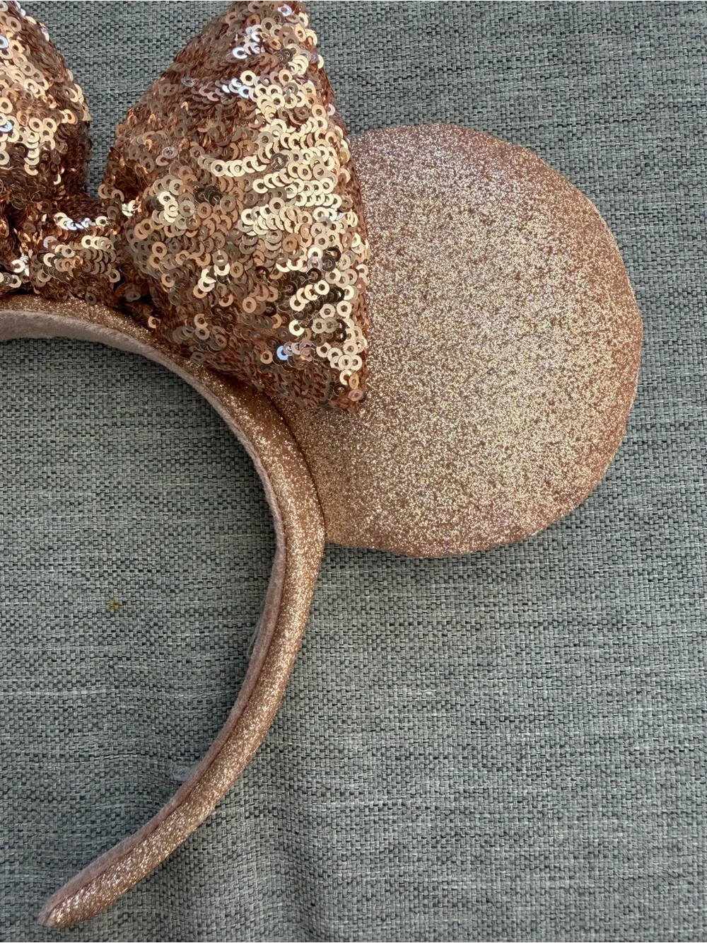 Rose Gold Sequin Minnie Ear Headband for Kids